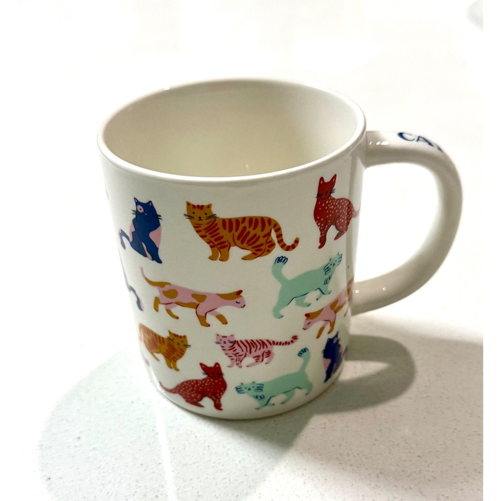 Parker Lane Cat Person Stoneware Mug Multicolor Illustrative Cats Coffee Cup